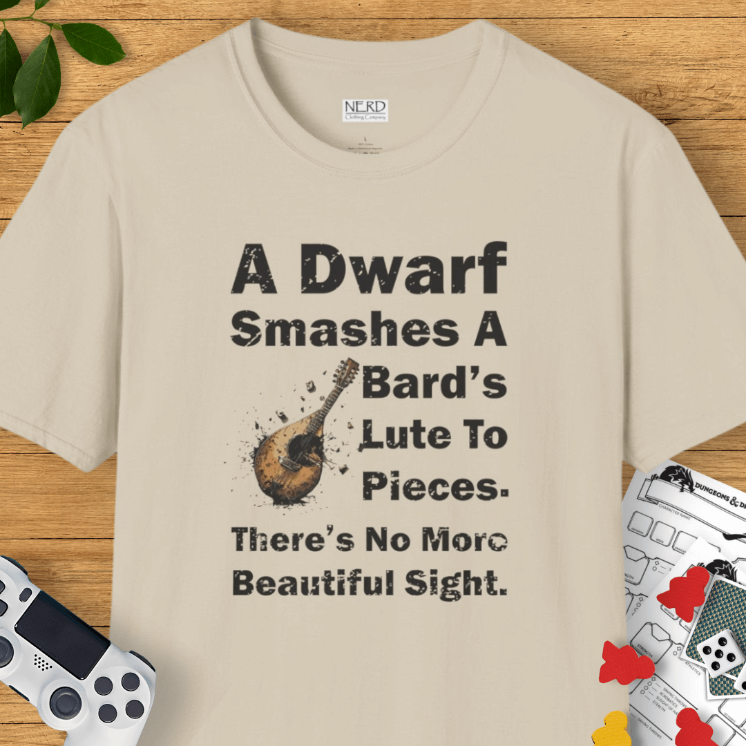 Dwarf Smashing A Lute T-Shirt