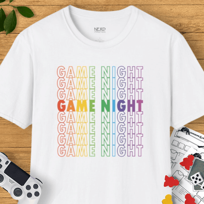 Rainbow Repeating Game Night T-Shirt