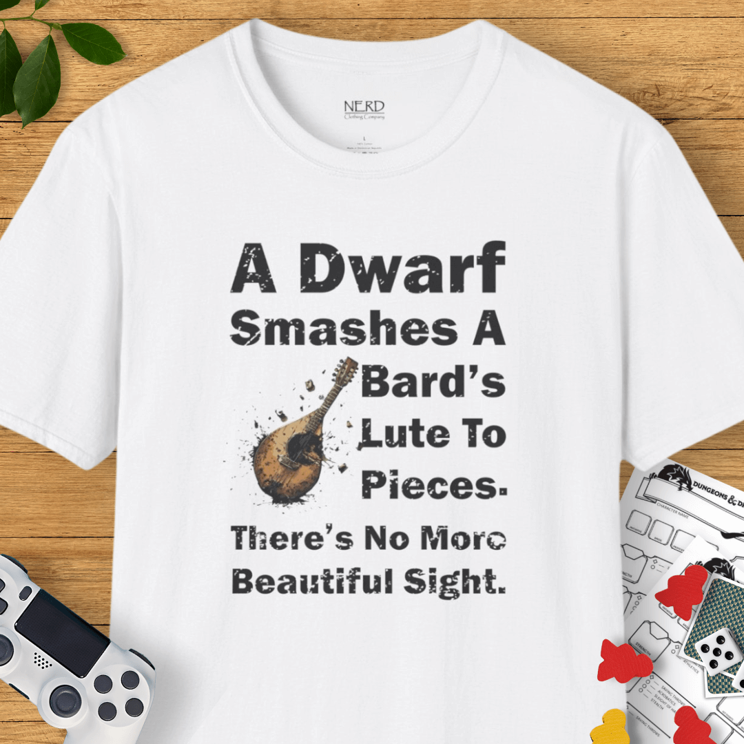 Dwarf Smashing A Lute T-Shirt