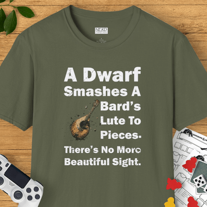 Dwarf Smashing A Lute T-Shirt