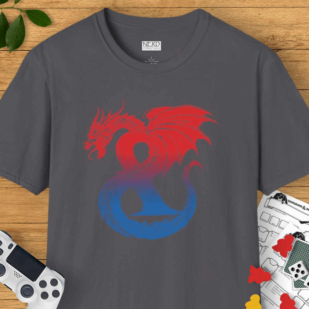 Red-Blue Dragon Ampersand T-Shirt